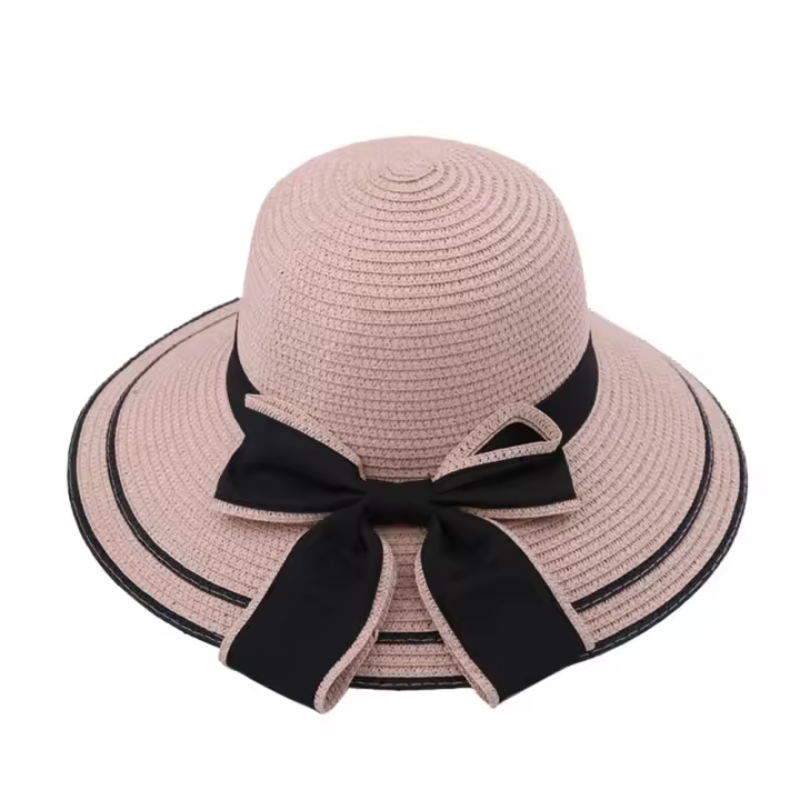 Sombrero De Verano Para Mujer Con Borde Grande Y Volantes Plegable Protección Solar Para Vacaciones En La Playa Material De Poliéster - 1