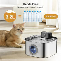 Fuente De Agua Inalámbrica Para Gatos De Acero Inoxidable Recargable Automática Filtro De Circulación Silenciosa Tazón Para Mascotas - details 1