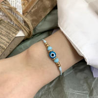 Pulsera Turca Con Ojo Maléfico Para Hombres Y Mujeres Hecha a Mano Con Hilo Tejido Y Cuentas De Cristal Para Parejas Joyería De Moda - details 7