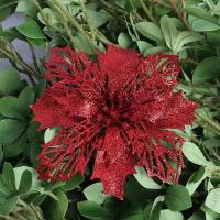 Adornos De Navidad 5/10Pcs Flor Plateada Brillante Para Decoración De Árbol Y Hogar Tamaño 11/16cm Ornaments De Año Nuevo Xmas - details 9