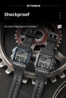 Reloj Digital Militar Para Hombre SYNOKE Exterior Retro Deportivo 5Bar Impermeable Multifuncional Luminoso Con Alarma Y Calendario - details 7