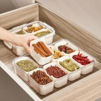 Caja De Aperitivos Portátil Con 8 Compartimentos Y Tapa Contenedor De Alimentos Para Bocadillos Frutas Nueces Y Dulces Material PET+PE Estilo Clásico - details 5