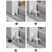 2 Pcs Bloqueador De Ventana Ajustable Para Niños Y Animales Seguridad Antirrobo Puerta Sin Perforar Herramienta De Aluminio - details 1