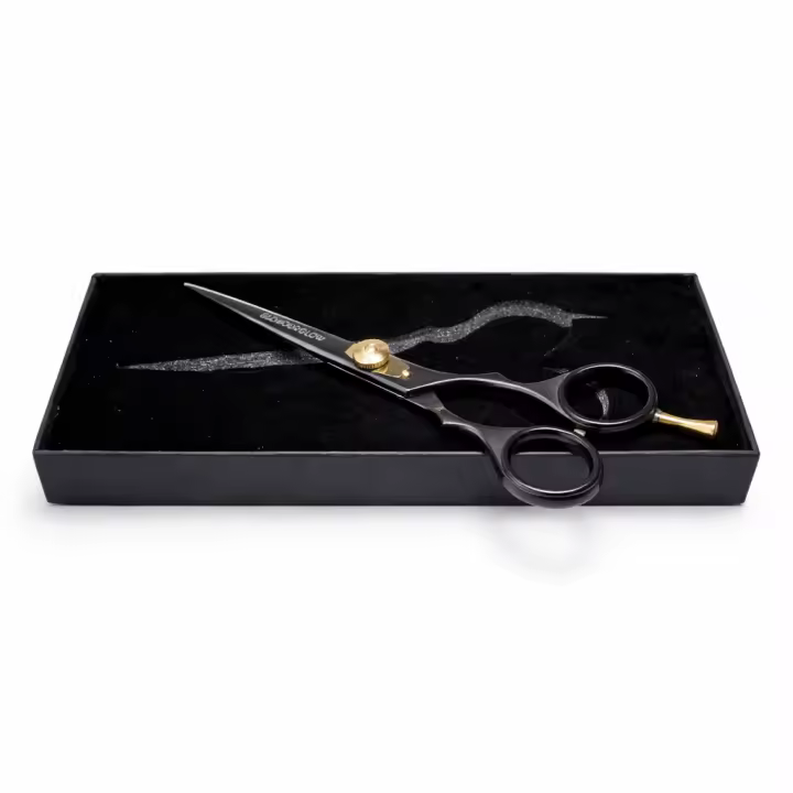Tijeras para Cortar Cabello NR Hermano Español 5.5", Acero Japonés Premium, Revestimiento de Titanio Mate, Ideales para Barberías y Salones - 1