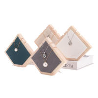Soporte De Joyería Creativo En Forma Geométrica Madera Para Colgantes Pulseras Pulseras Anulares Expositor De Escritorio - details 2