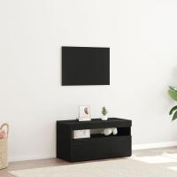 Mueble para TV vidaXL con luces LED en negro y roble, 75x35x40 cm, de madera - details 0