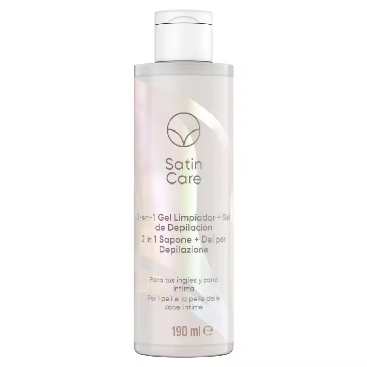 Gillette Venus Satin Care 2-en-1 gel limpiador + gel de depilación para ingles y zona intima, 190 ml - 1
