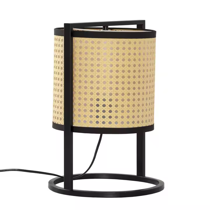 VS Venta-Stock - Lámpara de mesa de ratán y metal modelo Ukara 26.5x26.5x38cm - 1
