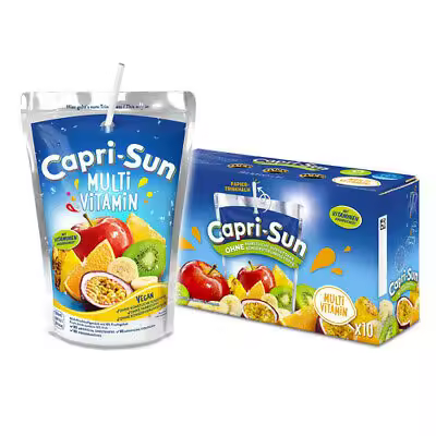 CAPRI-SUN bebida de zumo de frutas a partir de concentrado y vitaminas C, B3, E, B6, B1 y biotina. envase 200 ml con agua de manantial - 1
