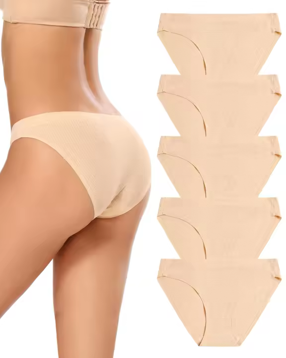 Correa Conjunto de 5 Bragas y Braguitas de Bikini para Mujer, Diseño Sin Costuras, Ropa Interior Femenina, Cómodas y Suaves - 1
