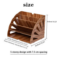 Organizador Vertical De Papel De Madera Multi-capa Soporte Para Archivos Horizontal Y Vertical Estantería De Almacenamiento De Documentos A4 Para Oficina Y Escuela - details 3