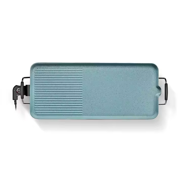 Plancha Grill Eléctrica Familiar Extra Grande 68 cm x 28 cm 1800W , Triple Capa Antiadherente sin añadir aceites u otras grasas, Libre de PFOA, Cocina facil a Parrilla Ecológica para guisos, fritos, guisos, asados, paellas, tortillas o pizzas - 1