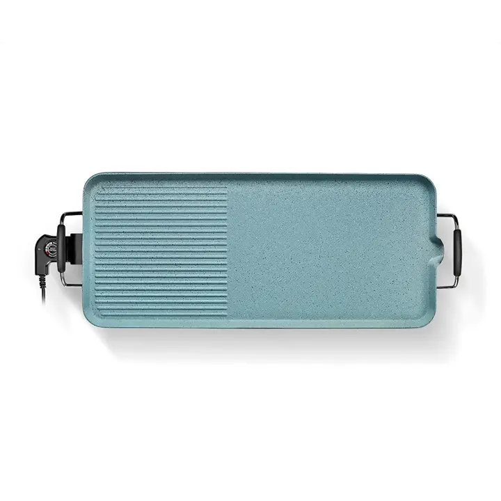 Plancha Grill Eléctrica Familiar Extra Grande 68 cm x 28 cm 1800W , Triple Capa Antiadherente sin añadir aceites u otras grasas, Libre de PFOA, Cocina facil a Parrilla Ecológica para guisos, fritos, guisos, asados, paellas, tortillas o pizzas - 1
