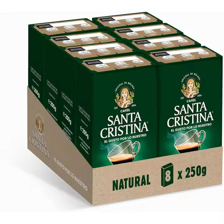 Santa Cristina- Café Molido Natural 250 g - 8 paquetes - 1