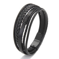 Pulsera De Cuero Para Hombres 20cm Con Hebilla Magnética Aleación De Aluminio Pulsera De Lazo Tejida Para Mujeres Joyería De Fiesta - details 6