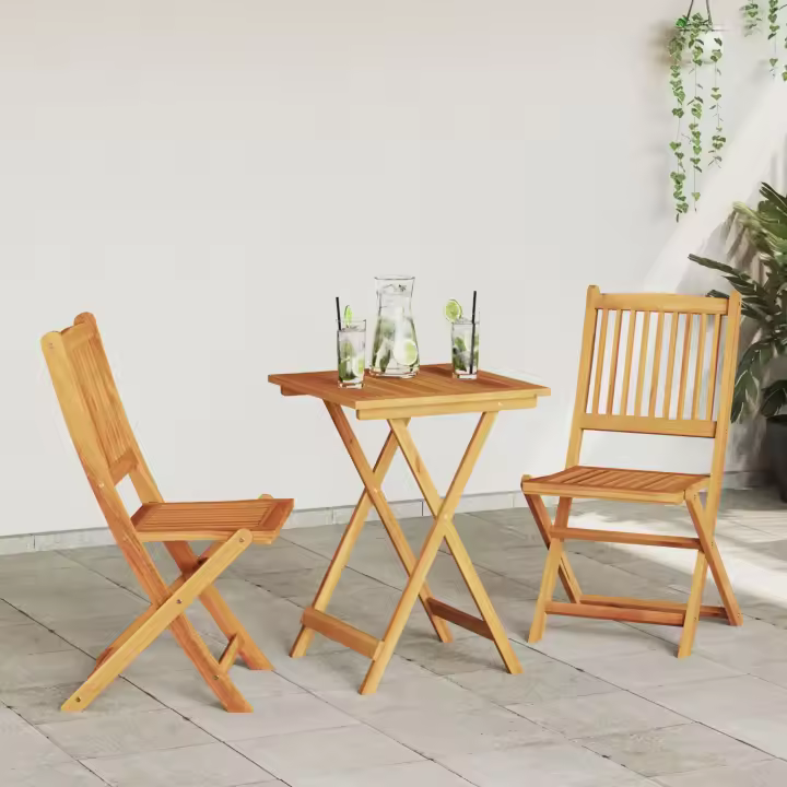 Conjunto de Bistro de Jardín de 3 Piezas vidaXL de Madera Sólida de Acacia - 1