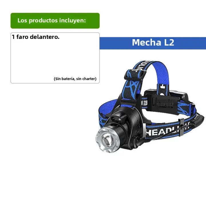 Linterna Frontal LED Super Potente 10000LM Recargable Por USB Con 3 Modos Para Pesca Y Camping Faro De Mano 18650 Impermeable - 1
