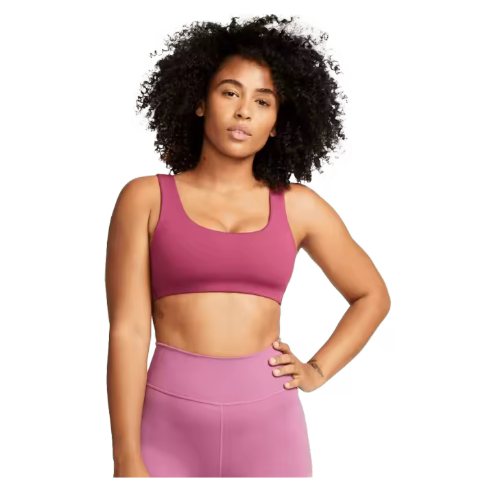 Sujetador deportivo Nike Alate All U para mujer - Bra de baja sujeción para deportes con cuello en U - Top deportivo para gimnasio running color coral - 1