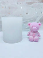 Molde De Silicona De Osito De Punto 1 Pieza Para Fondant Hornear Chocolate Fragancia Velas Decoración De Dibujos Animados - details 5