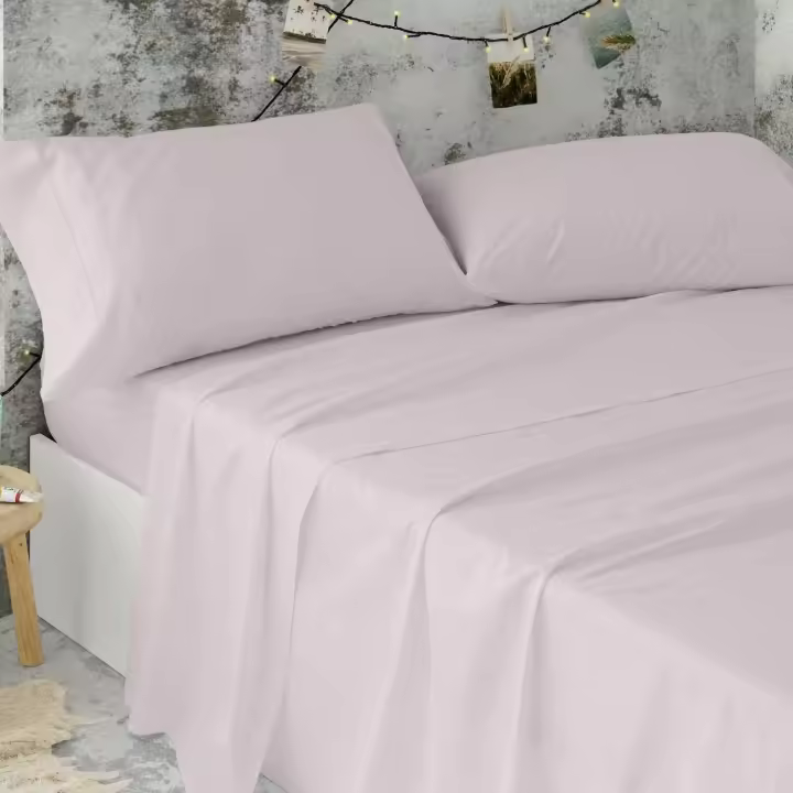 Sábanas de hotel | Juego de sábanas de 160 x 230 cm | Ropa de cama de algodón y poliéster | Fácil de planchar | Chinatsu morado | - 1