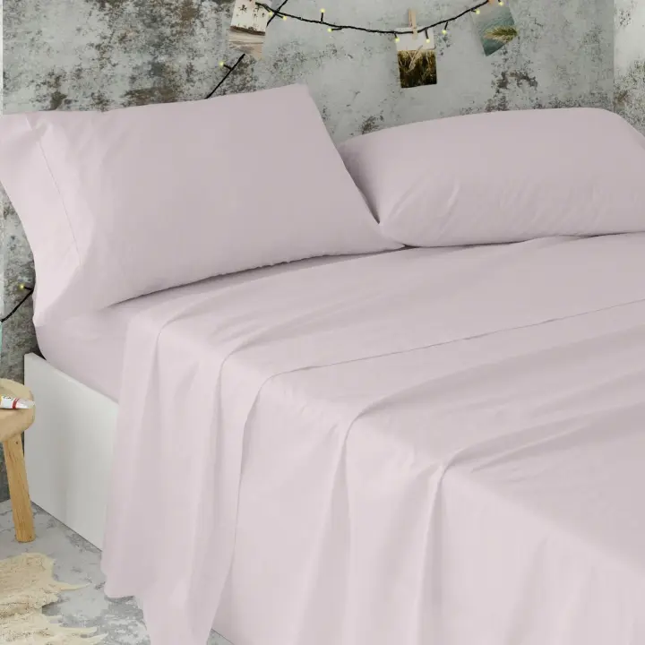 Sábanas de hotel | Juego de sábanas de 160 x 230 cm | Ropa de cama de algodón y poliéster | Fácil de planchar | Chinatsu morado | - 1