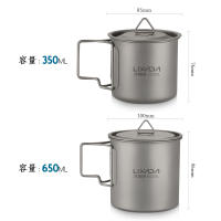 Taza De Camping De Titanio Portátil Con Mano Doblada Adecuada Para Picnic Tamaño 300ml / 350ml / 450ml / 550ml / 650ml / 750ml - details 7