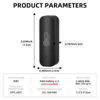 Sensor De Temperatura Y Humedad Inteligente ONENUO Tuya Compatible Con Alexa Monitorización Remota a Través De APP SmartLife Negro - details 10