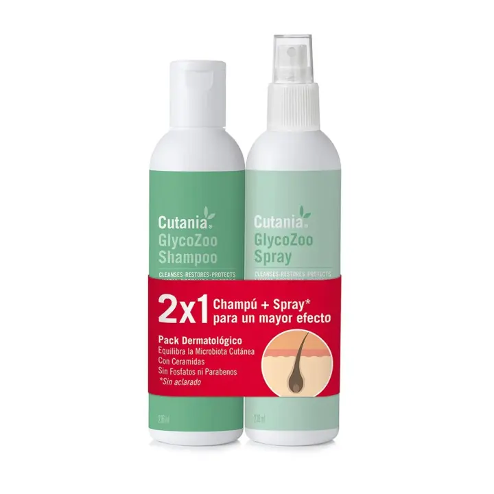 Cutania Glycozoo pack champú de 236 ml+ solución dermatológica en spray de 236 ml Vetnova - 1