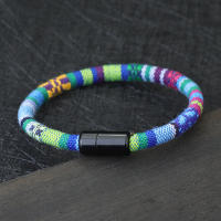 Nuevo Pulsera Bohemio Para Hombres Y Mujeres Con Cierre Magnético Cordón Pulsera Etnia Amistad Joyería Cadena De Correa Brazalete - details 4