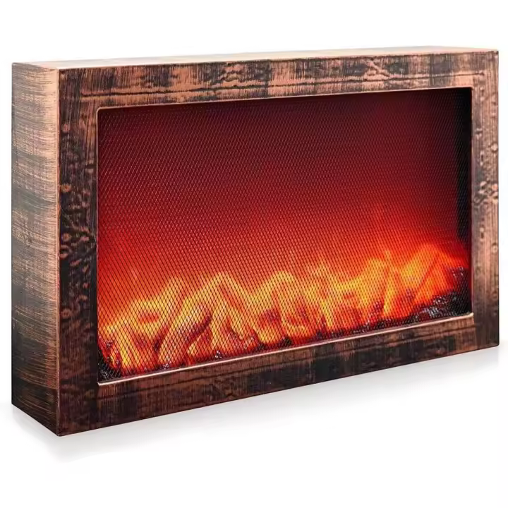 Chimenea artificial con luz led para decoración hogar interior Navidad - 1