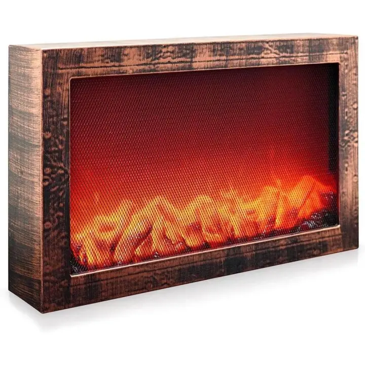 Chimenea artificial con luz led para decoración hogar interior Navidad - 1