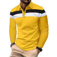 Camisa Polo Para Hombre De Manga Larga Transpirable Con Cuello Redondo Estilo Casual Basic Grande Con Espalda Disponible En Cuatro Estaciones Material Poliéster - details 7