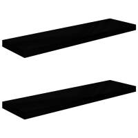 vidaXL Estante flotante de pared 2 uds MDF 90x23,5x3,8cm Blanco brillante, negro brillante, gris brillante Mueble Almacenaje Estantería para Oficina, Estudio, Dormitorio Estantería/Librería/ mueble de Almacenamiento - details 3