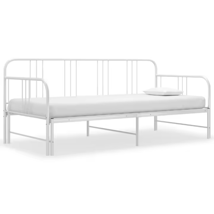 Sofá cama extraíble sin colchón metal blanco 90x200cm - 1