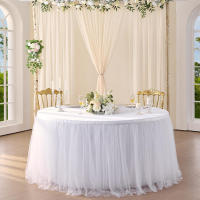 Enagua De Tule Blanca Para Mesa Rectangular O Redonda 2 Capas De Enaguas Plegadas Decoración Para Bodas Cumpleaños Baños De Lujo Y Mesas De Postres - details 6