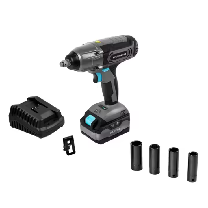 Cecotec Llave de Impacto CecoRaptor Perfect Impact 4020 Ultra. 20 V y 4000mAh, Velocidad sin carga 2300 rpm, Impacto 3000 bpm - 1