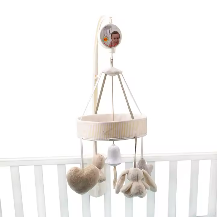 Campana de cama con forma de animal de dibujos animados, oso, conejo, juguete colgante para cama de bebé, campana de cama con sonido - 1