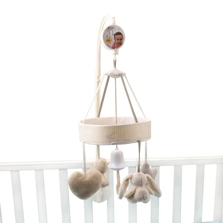 Campana de cama con forma de animal de dibujos animados, oso, conejo, juguete colgante para cama de bebé, campana de cama con sonido - 1