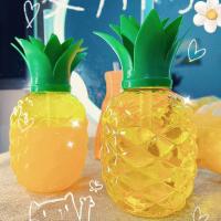 Botella De Agua Con Pajita De Plástico Multicolor Fruta De Dibujos Animados Regalo Sandía Limón Fresa Piña Deporte Y Salud - details 10