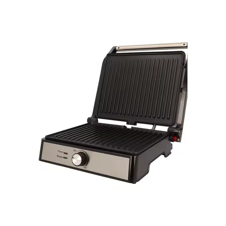 Jata Parrilla Eléctrica Grill con placas antiadherentes libre de PFOA de 29 x 24 cm, Apertura 180, Placa superior basculante, Bandeja para recoger salsas, 2000 W - JEGR1595 - 1