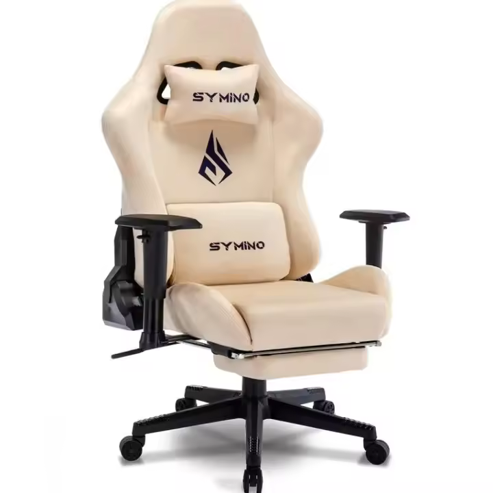 Silla gaming SYMINO transpirable con reposapiés, ajustable y giratoria, Varios colores - 1