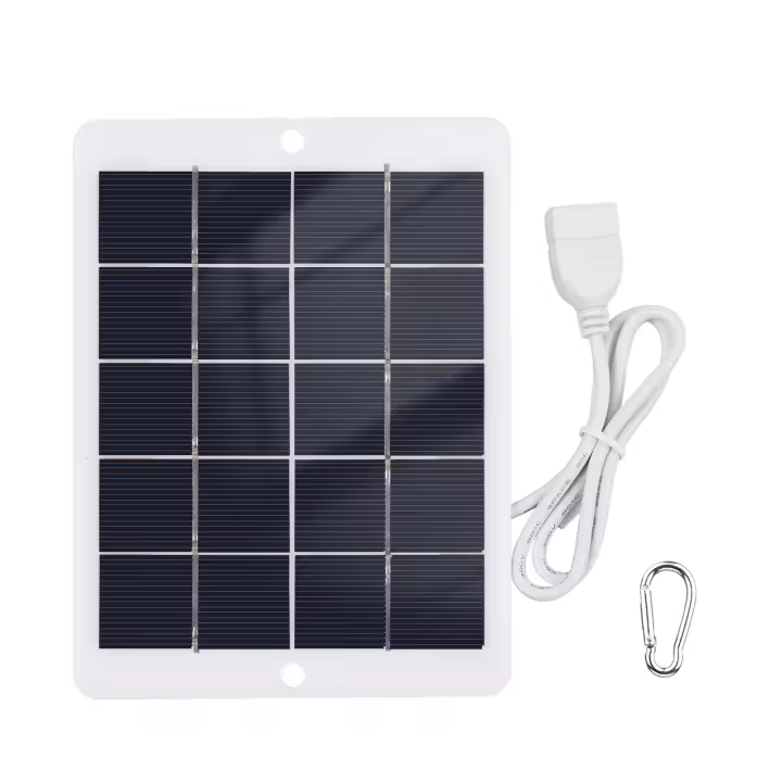Cargador solar portátil 3W 5V panel solar impermeable con USB para carga de coches ventiladores LED Monitor Cámara - 1