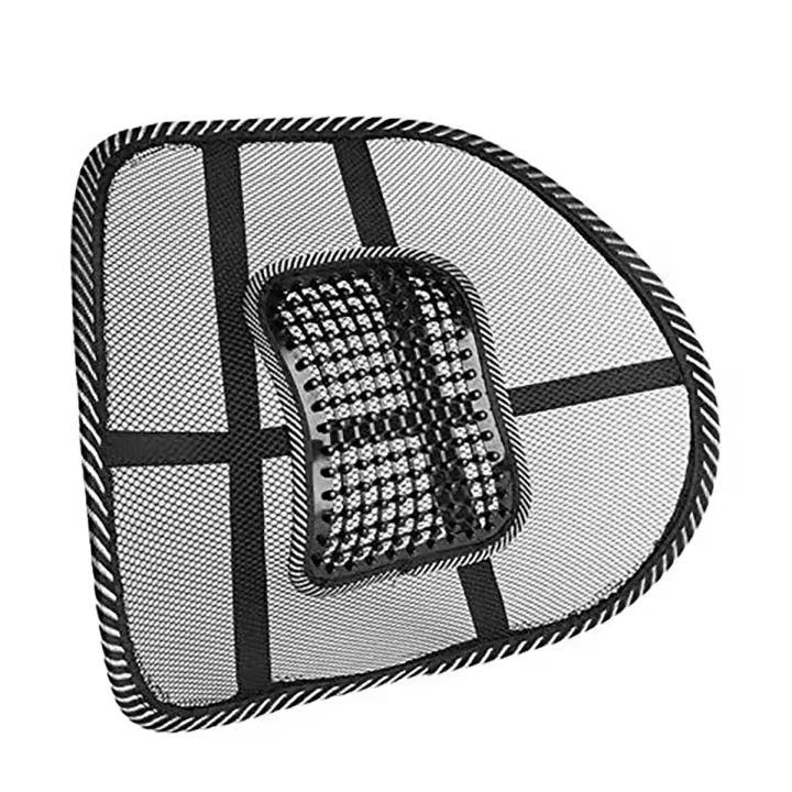 Cojín Rejilla de apoyo lumbar para respaldo de asiento de coche, cojín de masaje de malla para silla de asiento de coche, silla de oficina, Con Perlas de Masaje, Corrige la Postura y Alivia el Dolor Lumbar - 1