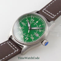 Reloj De Hombre Automático Tandorio NH35A 39mm 200m Impermeable Con Fecha Cristal De Zafiro Correa De Cuero Y Goma Luminoso - details 9