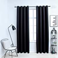 vidaXL 2x Cortinas Opacas con Anillas Metal 140x175cm Decoración Hogar Color Beige,  Negro,  Gris y mas - details 1