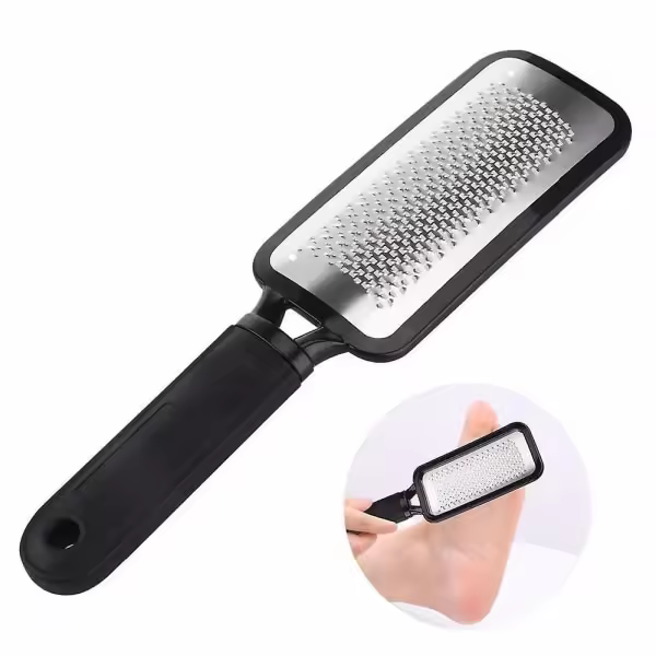 Large Professional Pedicure Skin File Foot File Scraper Rallador de Maple inoxidable | Raspador de pies (Negro) - 1