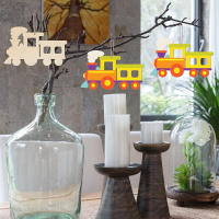 20 Pack Cortes De Tren De Madera No Terminados Para Manualidades DIY Etiquetas De Regalo Decoración De Pared Para Fiestas Y Vacaciones - details 4