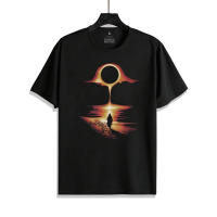 Camiseta De Verano Para Hombre Con Patrón De Silhouette Atardecer Cómoda Casual Estampada Cuello Redondo Manga Corta Stretch - details 2