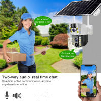 Cámara Solar Inalámbrica 4K 8MP Con Doble Lente Exterior V380 pro CCTV Protección De Seguridad Monitor Con Visión Nocturna Y Radar 4G Sim IP Wifi - details 11
