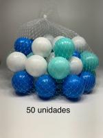 Bolas de Piscina y Parque Infantil, 5,5 cm, Malla de 50 hasta 800 unidades - Pack de Pelotas Infantiles Multicolores en Verde, Azul y Blanco, Sin BPA, Ideales para el Juego Seguro y Creativo de Niños y Bebés en Espacios Acuáticos y Playground - details 4